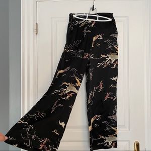 Wilfred Bird Print Wide Leg Pants Size 2